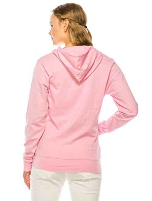 RENESEILLE Women's Hoodie Jacket Sweatshirt - Casual Full Zip Up Long Sleeve Slim Fit Workout Basic Active Hooded Top