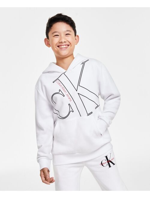 CALVIN KLEIN Big Boys Tilted CK Pullover Hoodie