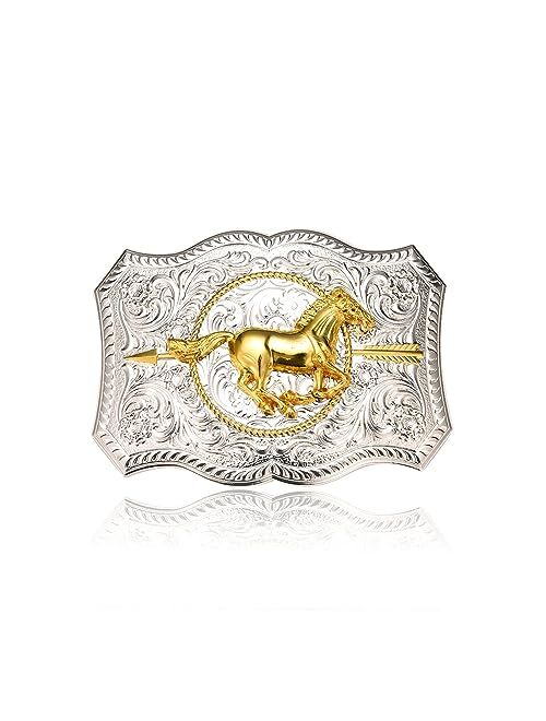 Masop Vogu MASOP Western Belt Buckle for Men Cowboy Long Horn Bull Belts American Country Belt Buckles