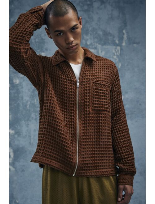 Urban outfitters Standard Cloth Waffle Knit Zip Shirt