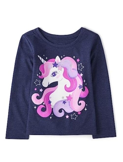 Toddler Girls Long Sleeve Graphic T-Shirt