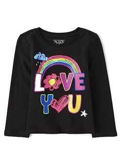 Toddler Girls Long Sleeve Graphic T-Shirt