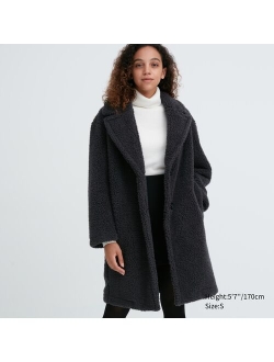 Pile-Lined Fleece Tailored Coat