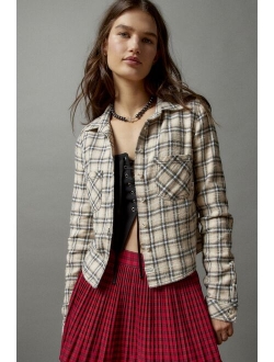 Dakota Cropped Flannel Button-Down Shirt