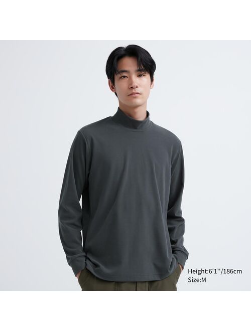 Uniqlo Smooth Fleece Mock Neck Long-Sleeve T-Shirt