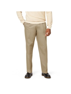 Signature Iron Free Stain Defender Khaki Relaxed Pleated Pants