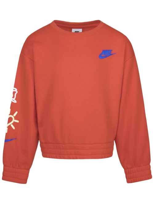 Nike Little Girls XO Swoosh Crewneck Sweatshirt