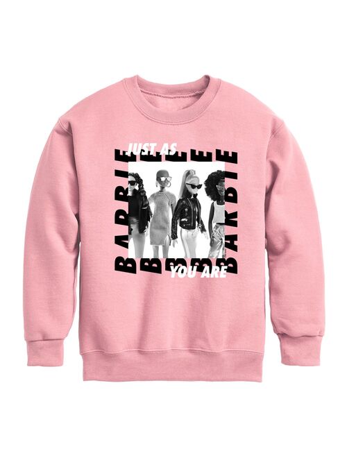 licensed character Girls 7-16 Barbie Just As You Are Crew Fleece Sweatshirt