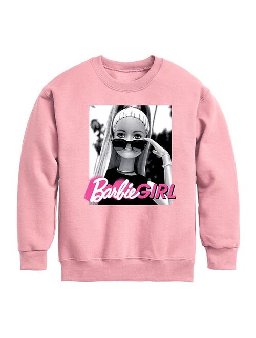 licensed character Girls 7-16 Barbie Sunglasses Crew Fleece Sweatshirt