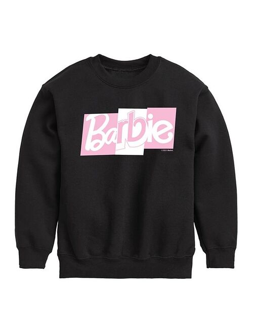 licensed character Girls 7-16 Barbie Logo Graphic Fleece Sweatshirt