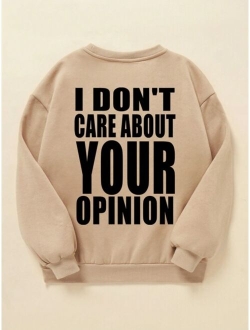 Teen Girl Slogan Graphic Pullover