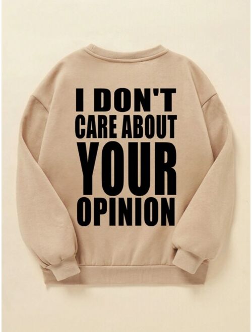 Teen Girl Slogan Graphic Pullover