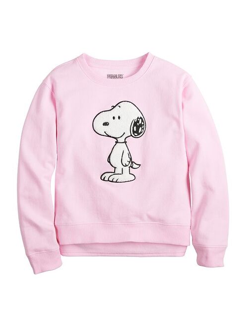 licensed character Girls 7-16 Peanuts Snoopy Hi-Lo Chenille Graphic Sweatshirt