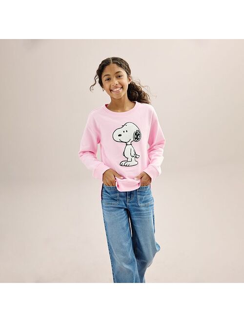 licensed character Girls 7-16 Peanuts Snoopy Hi-Lo Chenille Graphic Sweatshirt