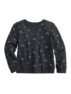 Girls 4-12 Jumping Beans Fleece Crewneck Graphic Pullover Sweatshirt