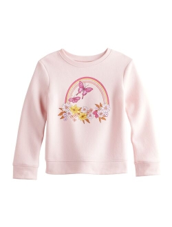 Girls 4-12 Jumping Beans Fleece Crewneck Graphic Pullover Sweatshirt