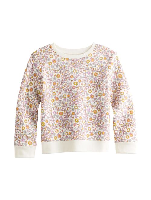 Girls 4-12 Jumping Beans Fleece Crewneck Graphic Pullover Sweatshirt