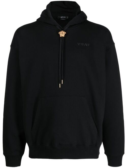 Versace Medusa-drawstring rib-trimmed hoodie