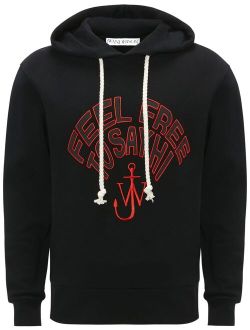 JW Anderson slogan-embroidered cotton hoodie