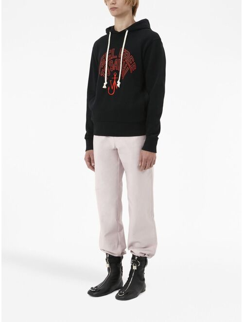 JW Anderson slogan-embroidered cotton hoodie