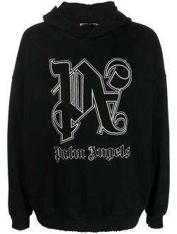 logo-embroidered cotton hoodie