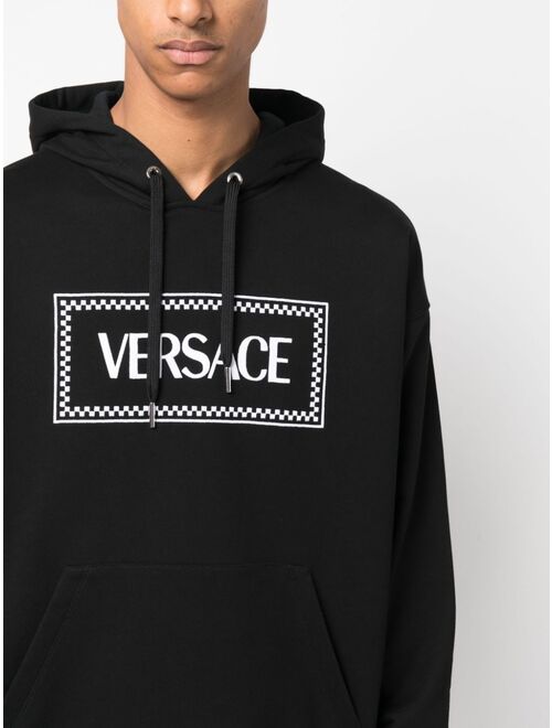 Versace embroidered-90s Vintage logo hoodie