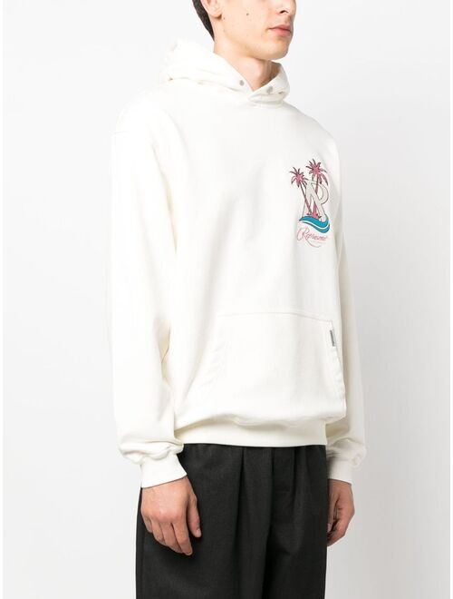 Represent logo-print cotton hoodie