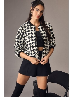 Bishop + Young Tweed Houndstooth Bomber Jacket