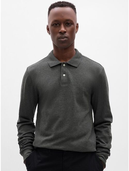 Gap Pique Solid Long Sleeve Regular Size Polo Shirt