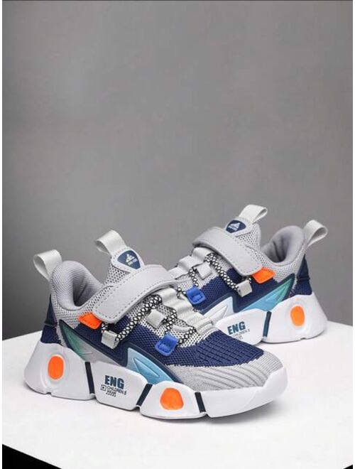 Shein Children's Contrasting Alphabet Graphic Velcro Sneakers
