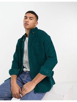 oversized cord shirt in teal