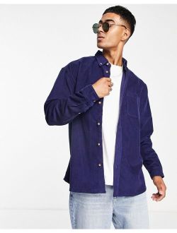90s oversized cord shirt in navy