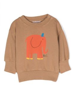 elephant-print cotton sweatshirt