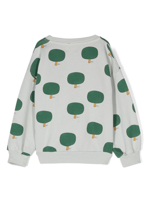 Bobo Choses Green Tree-print cotton sweatshirt