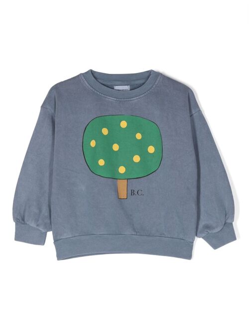 Bobo Choses Green Tree-print cotton sweatshirt