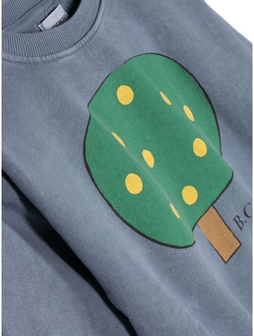 Bobo Choses Green Tree-print cotton sweatshirt