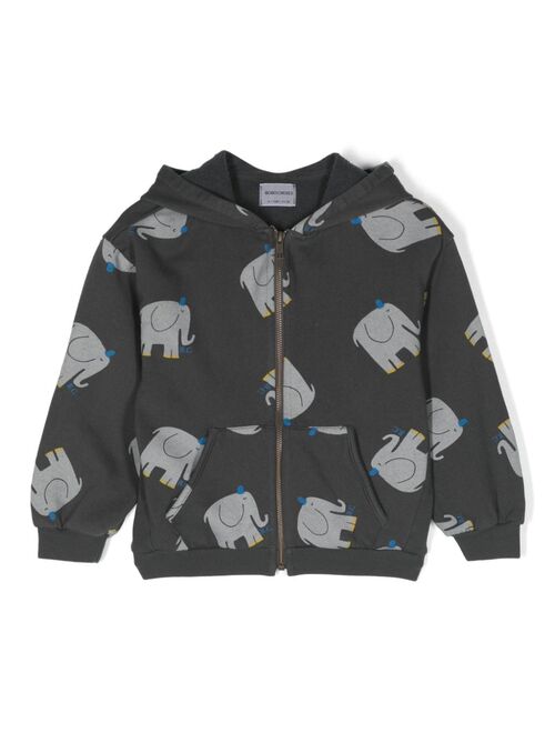 Bobo Choses elephant-print organic-cotton hoodie