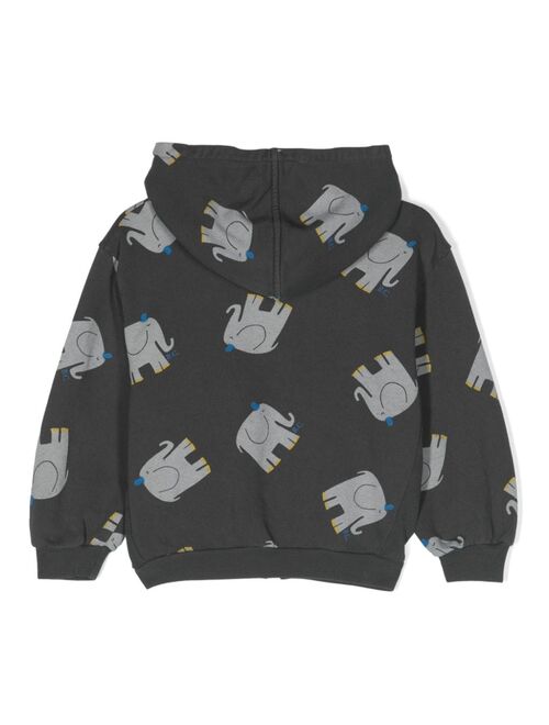 Bobo Choses elephant-print organic-cotton hoodie