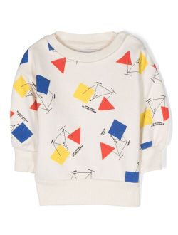 geometric-print crew-neck sweatshirt