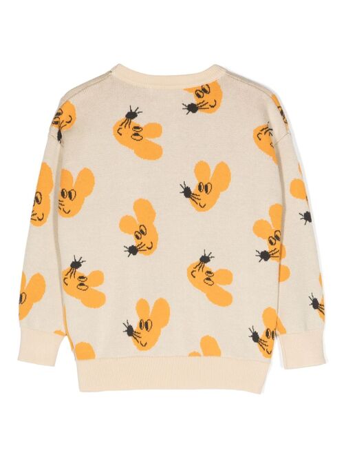 Bobo Choses mouse-jacquard cotton jumper