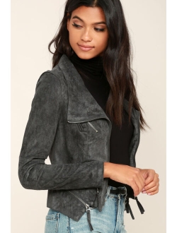 Ready For Anything Black Suede Moto Jacket