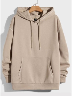 Manfinity Hypemode Men Plus Kangaroo Pocket Thermal Drawstring Hoodie