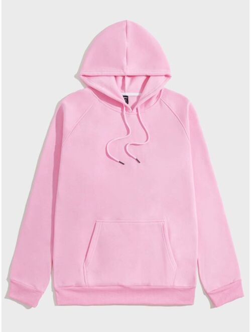 ROMWE Guys Kangaroo Pocket Drawstring Hoodie