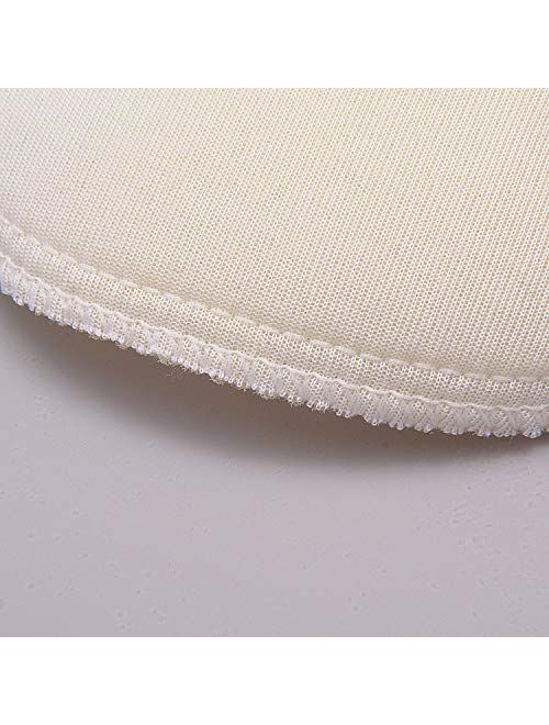 BeeSpring 4 PCS Covered Set-in Shoulder Pads Sewing Foam Polyester Pads (4 White)