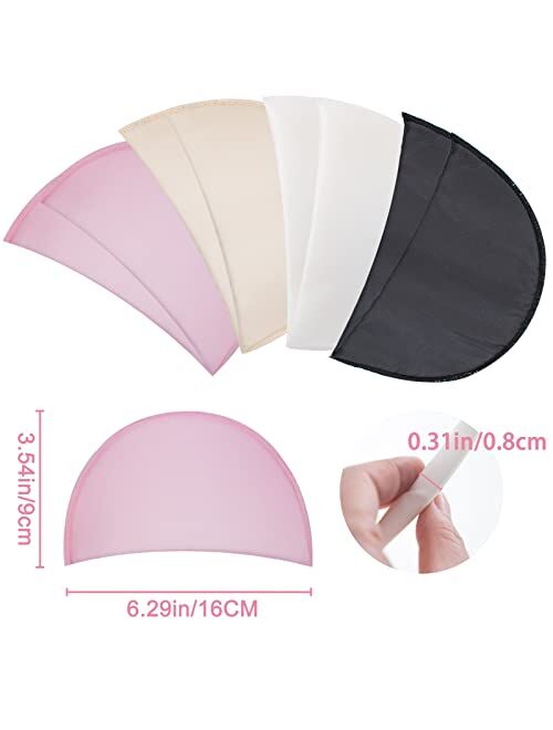 Cuyacili 4 Pairs Set-in Shoulder Pads Sewing Sponge Shoulder Pad Thin Shoulder Enhancer for Round Shoulders Women Blazer T-Shirt Dresses Sewing Accessories (Black + White