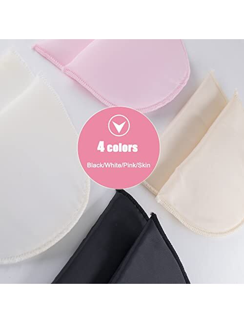 Cuyacili 4 Pairs Set-in Shoulder Pads Sewing Sponge Shoulder Pad Thin Shoulder Enhancer for Round Shoulders Women Blazer T-Shirt Dresses Sewing Accessories (Black + White