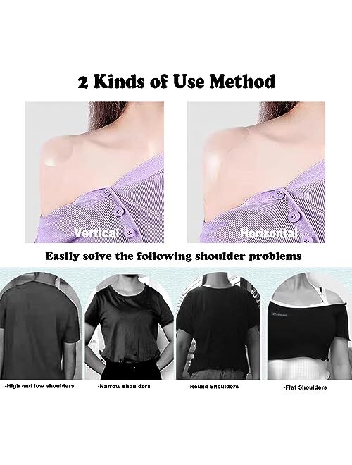 XG Glitter Silicone Shoulder Pads for Womens Clothings, Anti-Slip Shoulder Push-up Pads, Reusable Invisible Enhancer Shoulder Pads(Skin)