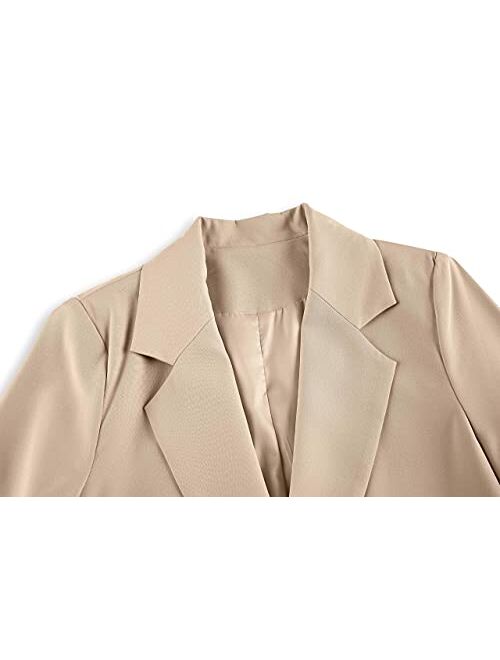 Imily Bela Womens Casual Blazers Long Sleeve Lapel Open Front Work Office Jacket with Pockets