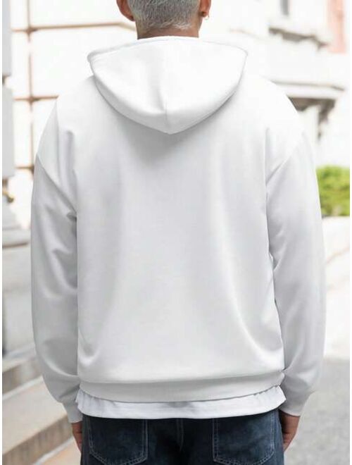 Manfinity Basics Men Kangaroo Pocket Drawstring Hoodie