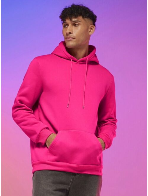 SHEIN Manfinity Fever City Men Kangaroo Pocket Drawstring Hoodie